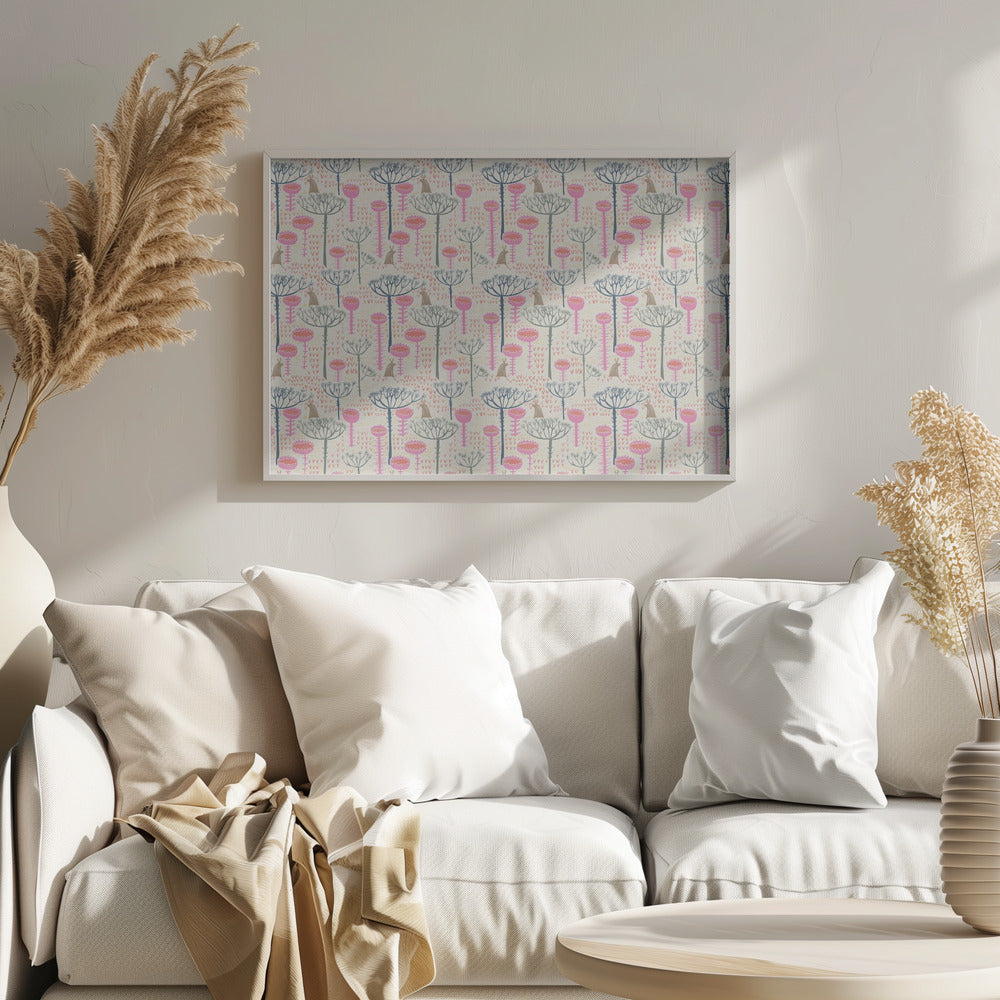 Block print scandinavian meadow | Poster