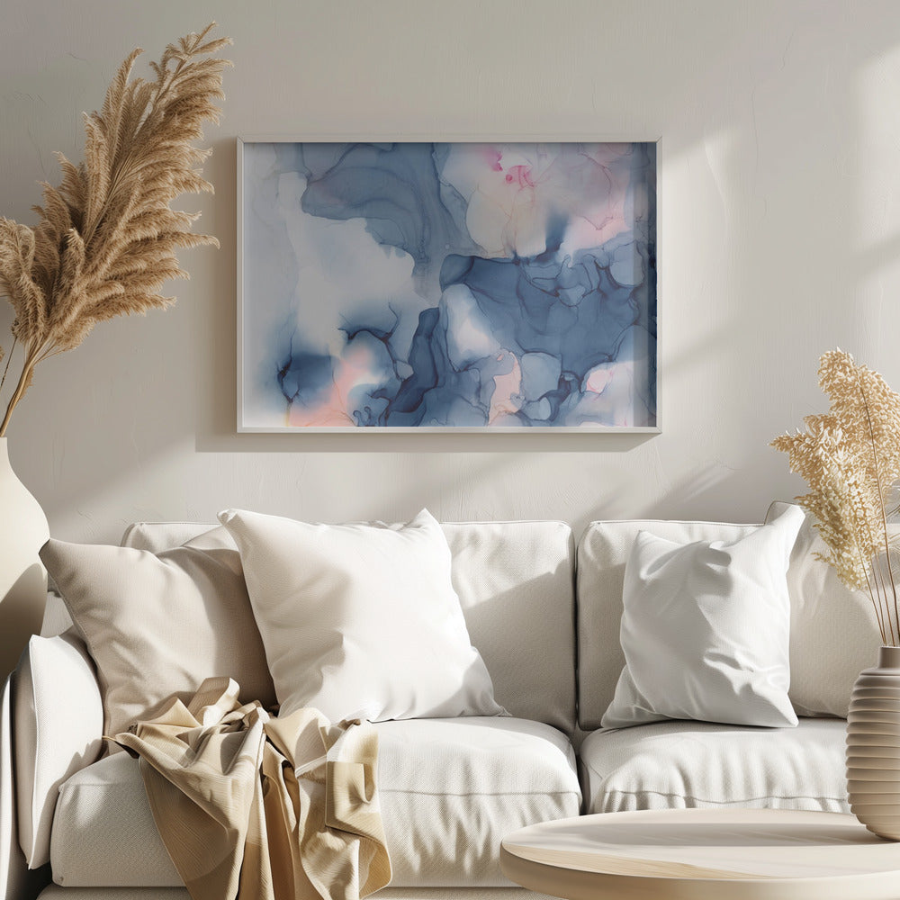 Fluid Blue And Pink Hues | Poster