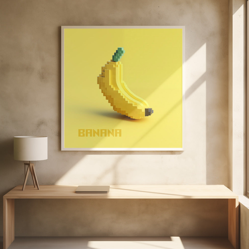 Pixelierte stilisierte Banane | Poster