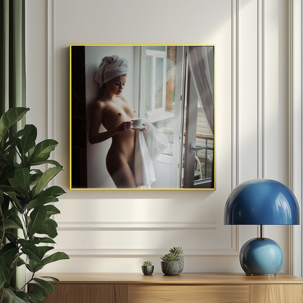 Kalter Morgen und heißer Kaffee | Poster