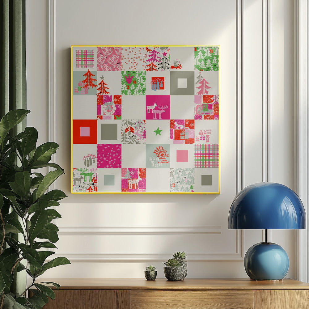 X-Mas Winter patchwork pattern | Poster