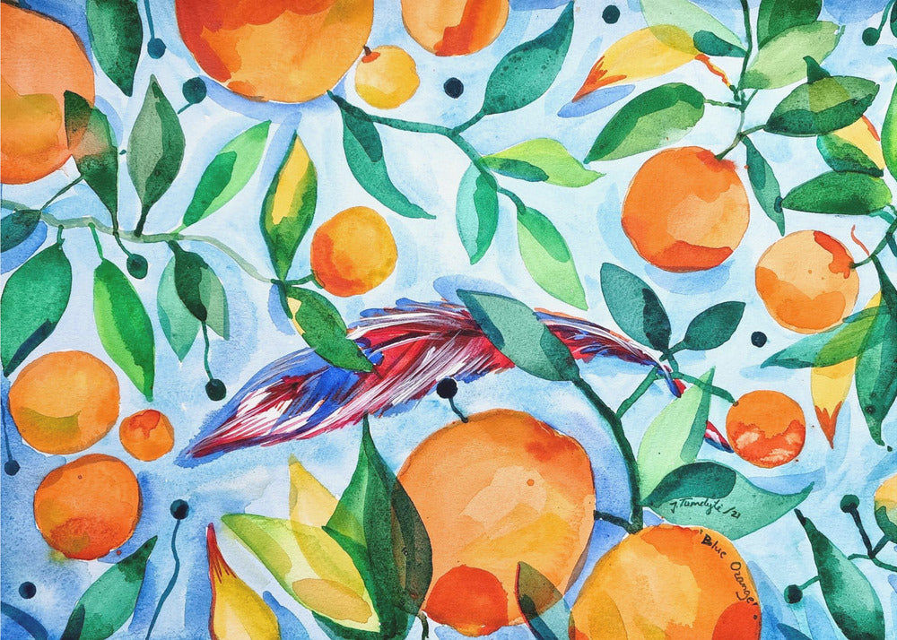 Orange Blau | Poster - Kunstdruck