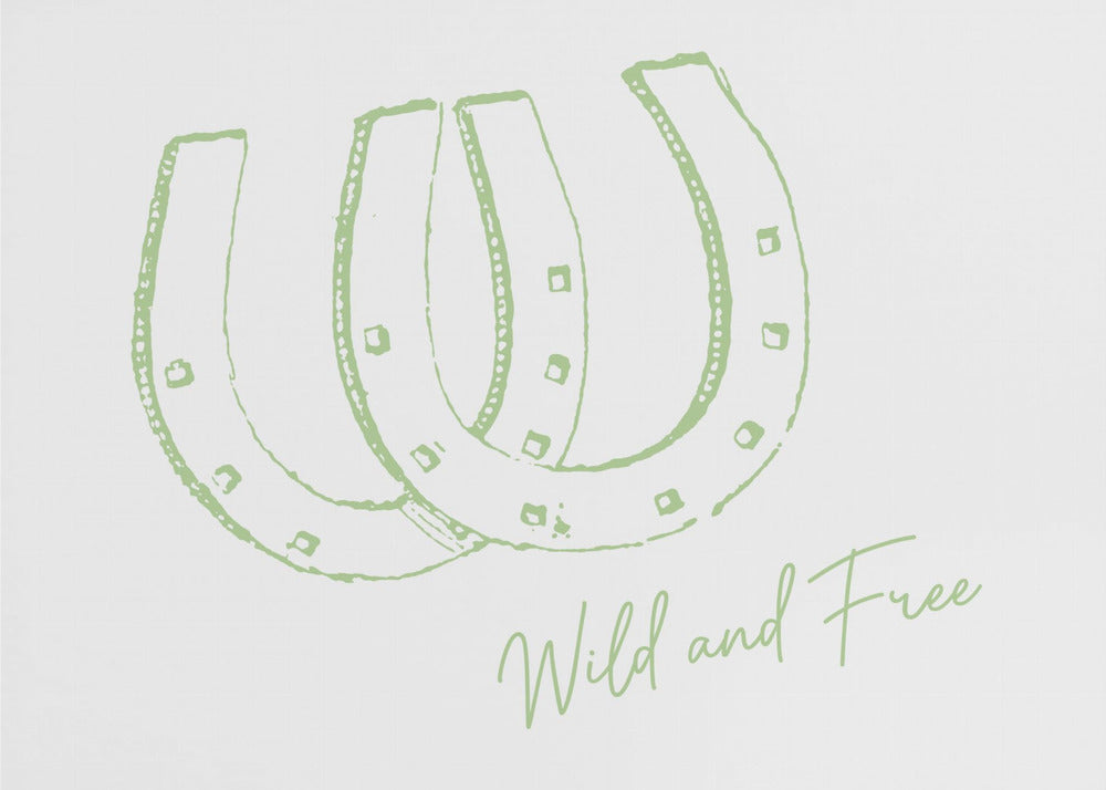 Horseshoe Wild and Free Sage Green | Stampe su Tela
