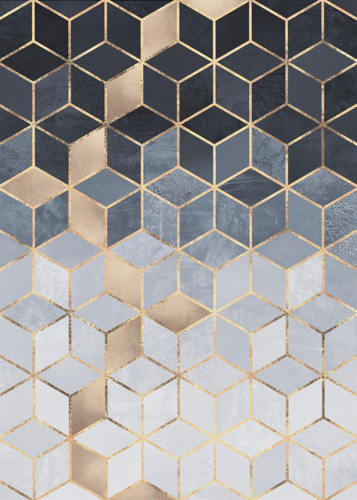 Mjuka blå gradientkuber | Canvas