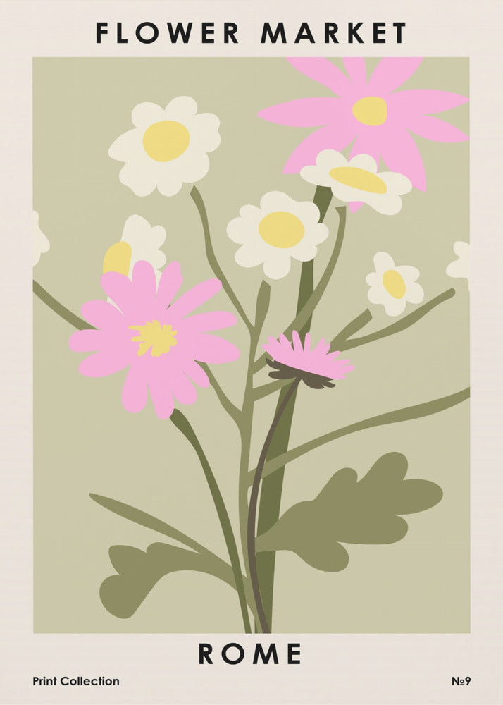 Blomstermarked Rom | Lærredsbilleder