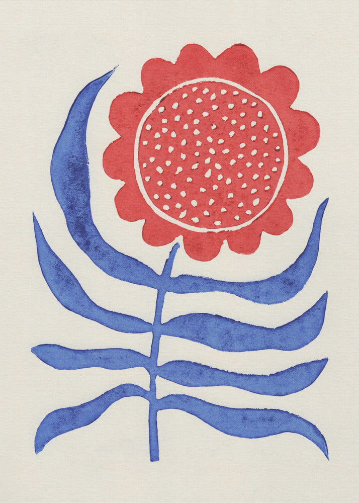 Red Flower / Lino Print | Poster