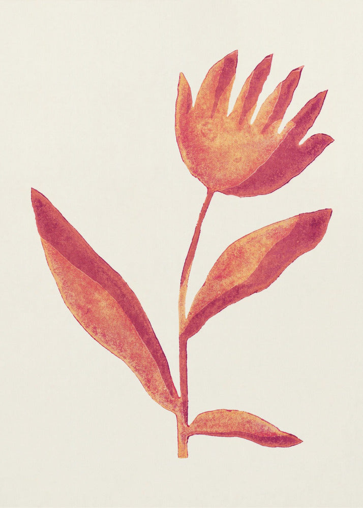 Linogravure Fleur / Viva Magenta | Posters - Affiche Artistique