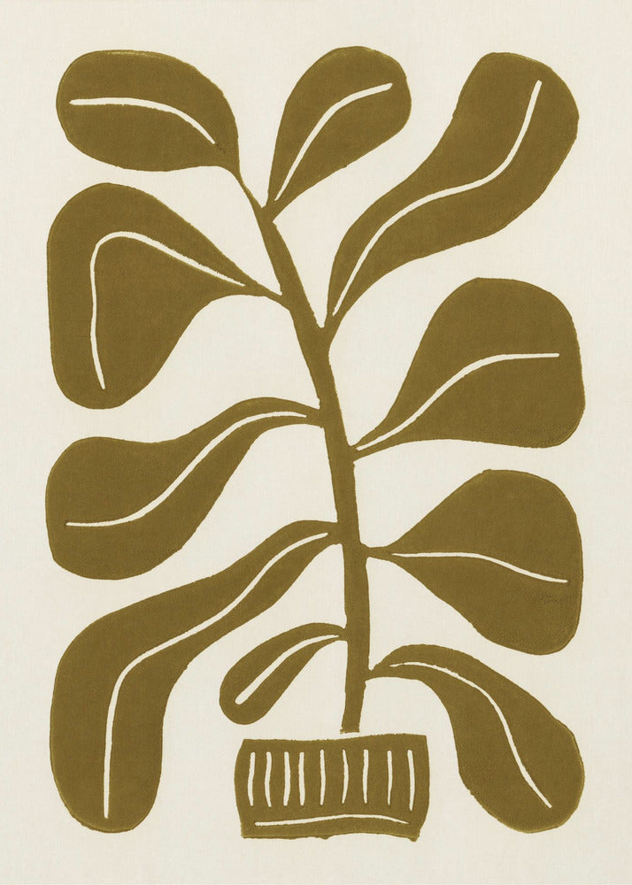 Linocut Houseplant #2 | Poster