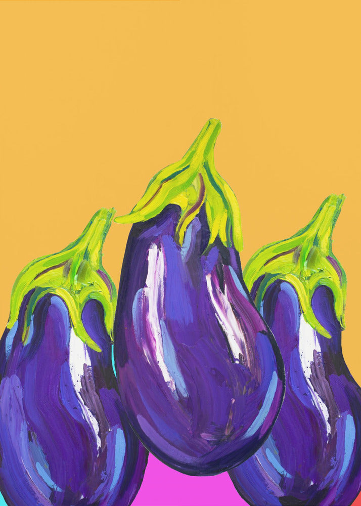 Groovy Auberginen | Poster - Kunstdruck