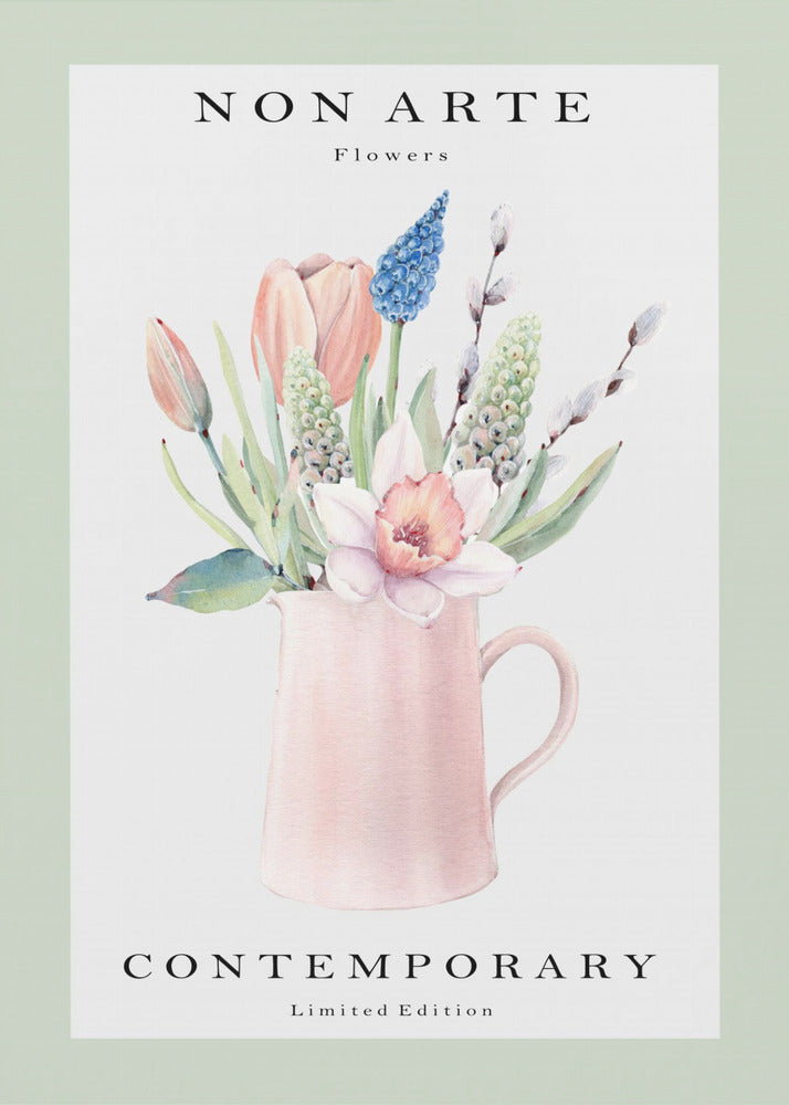 Non Arte Green flower vase | Stampe su Tela