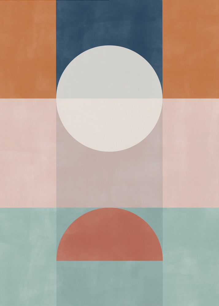 Abstrakcyjna geometryczna grafika w odcieniach ziemi | Wydruki na łótnie