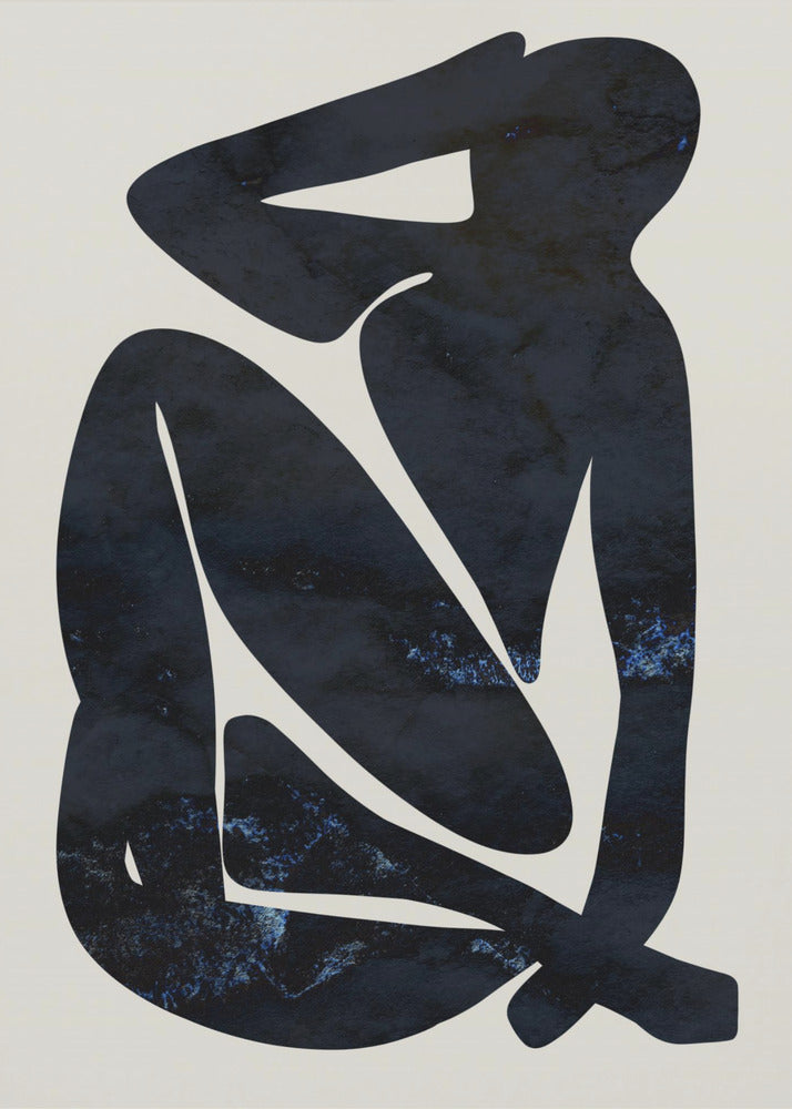 Femme bleu foncé | Tableaux sur Toile