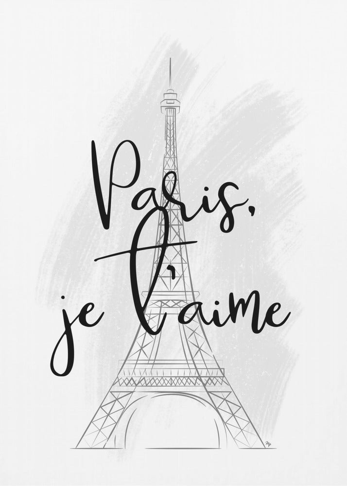 Amore a Parigi | Schizzo Stampe su Tela