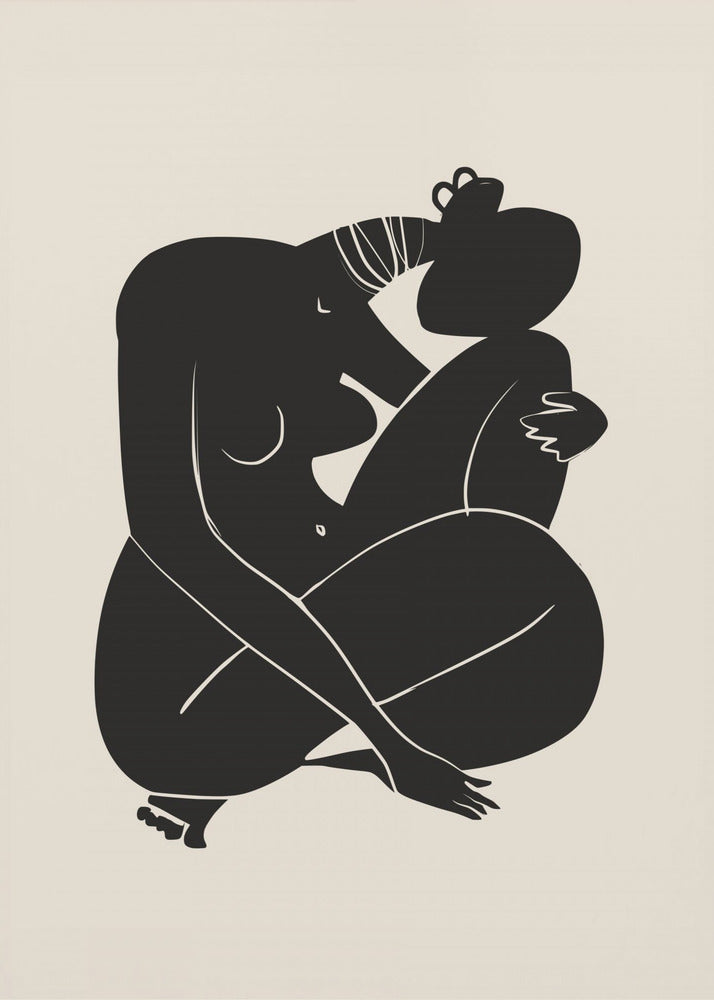 Baby Curl African Nude w kolorze czarnym | Wydruki na łótnie