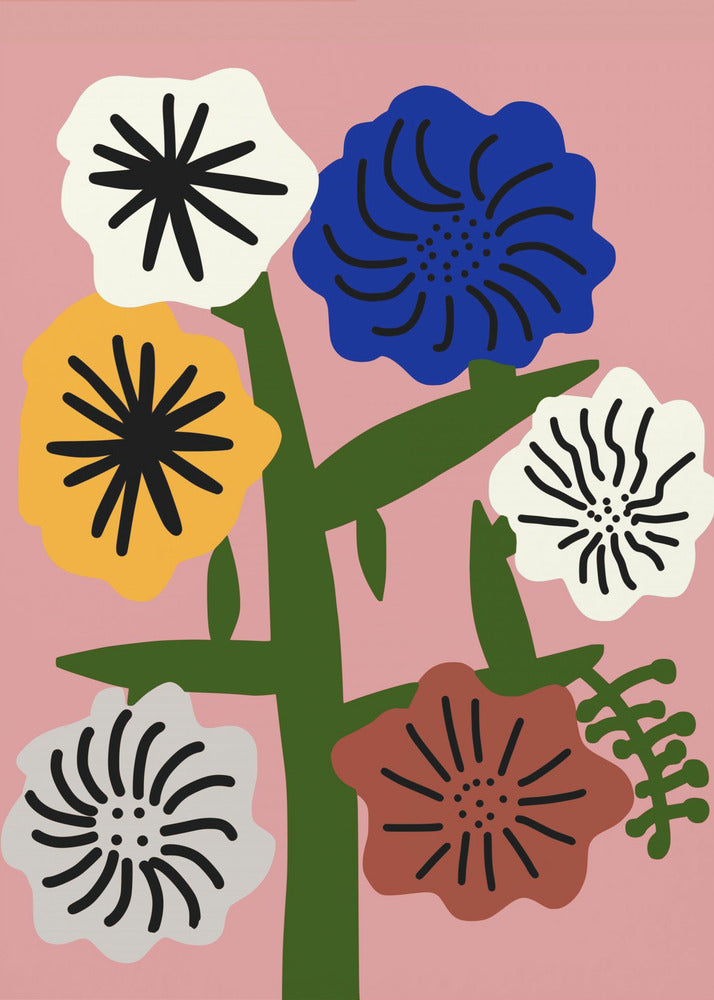 Stylized Flowers With Bold Colors | Poster
