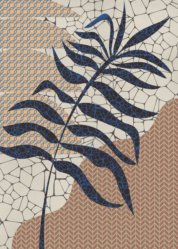 Palm Leaf Mosaic Design | Poster