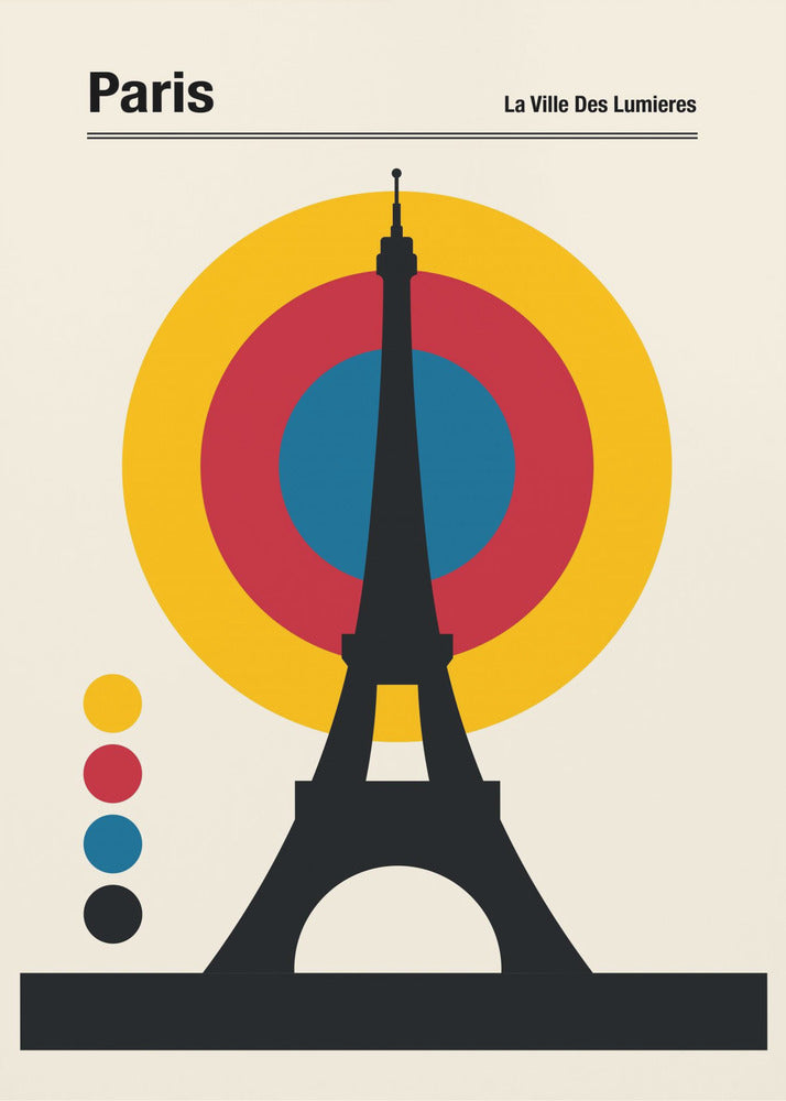 Retro reisetrykk fra Eiffeltårnet i Paris | Lerretsbilder