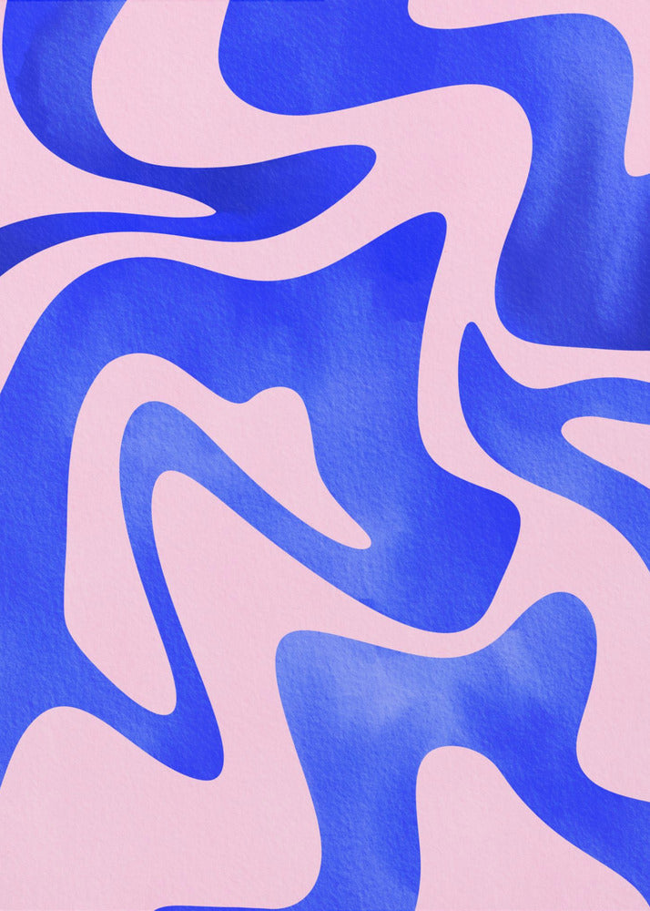Abstracte blauwe golf | Canvasprints