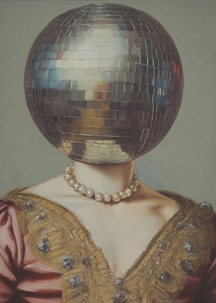 DiscoHead Queen / Förändrad collagekonst | Poster