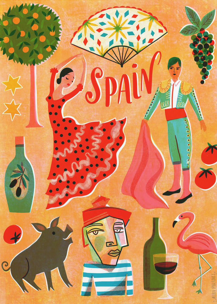 Serigrafi Vintage Rejse Spanien | Lærredsbilleder