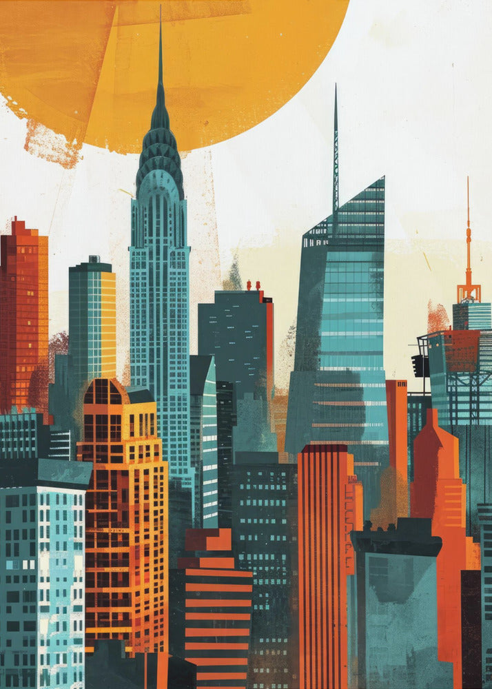 Peinture numérique à l'aquarelle de New York City (3) | Tableaux sur Toile