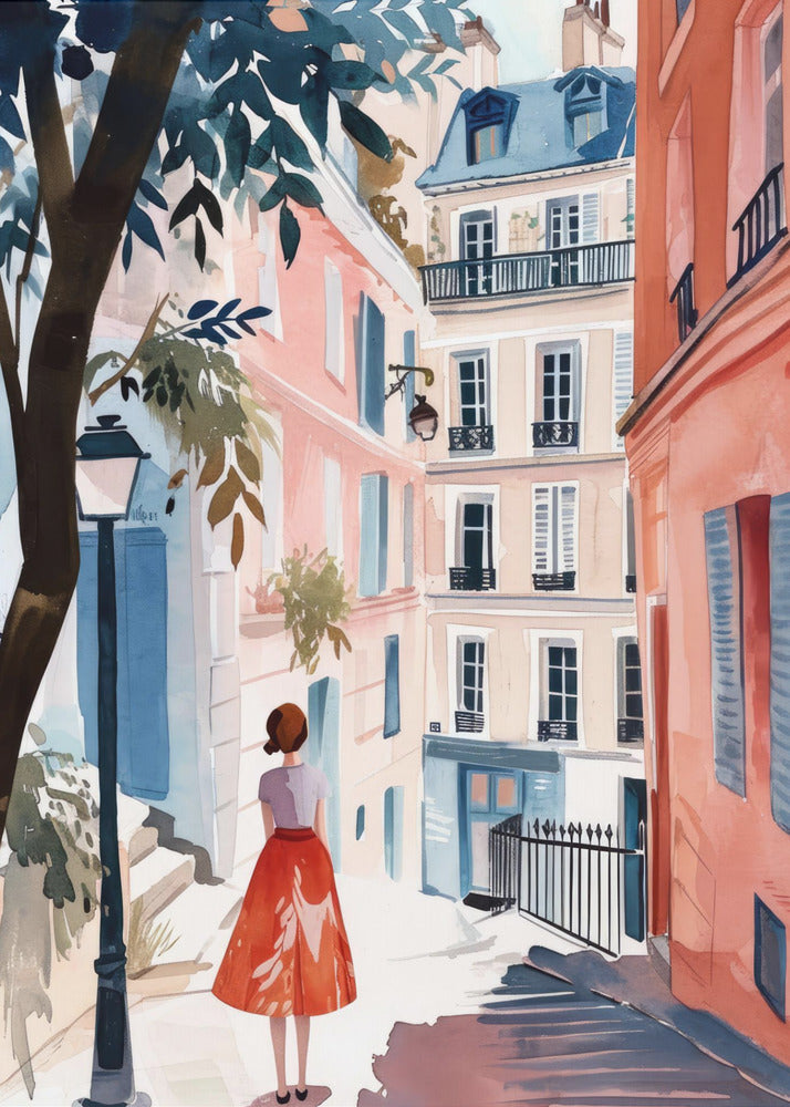 Pittura digitale ad acquerello di Parigi (3) | Stampe su Tela