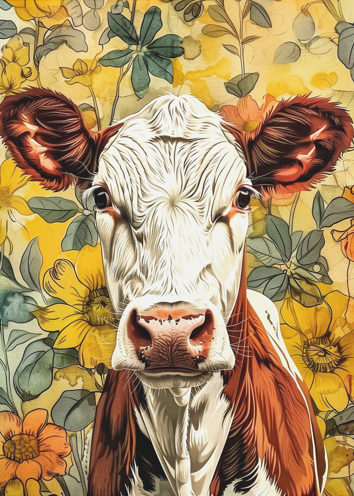 Cow watercolor animal art 1 | Poster