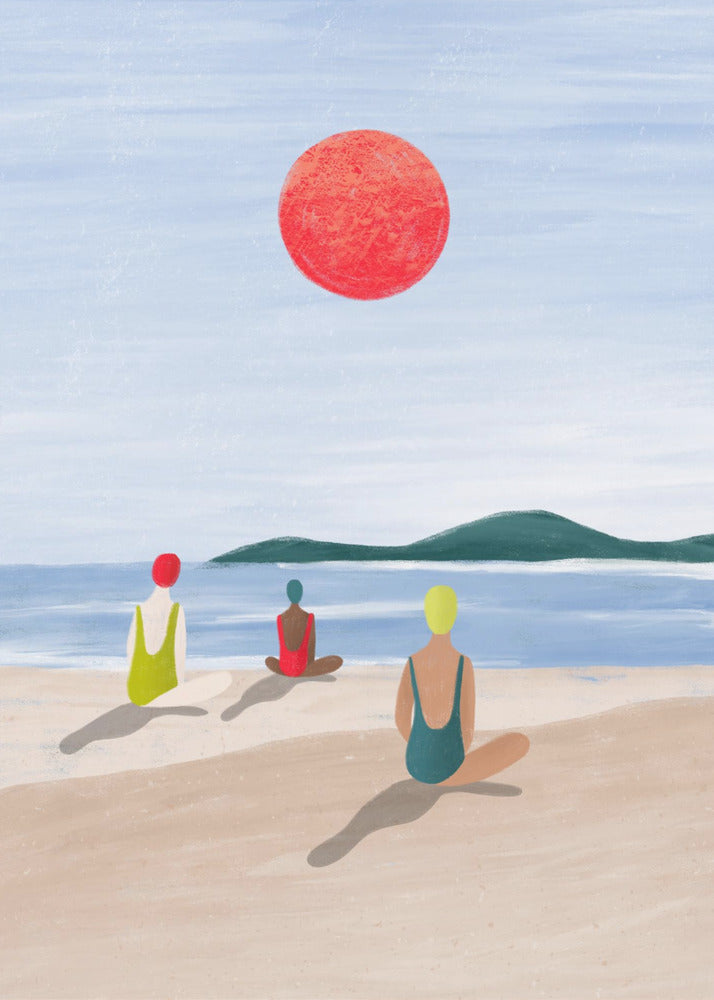 Flickor på stranden | Poster