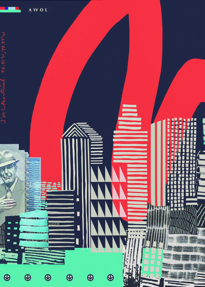 Konst i stadssilhuett, grafisk vägg i Montreal Poster | Canvas