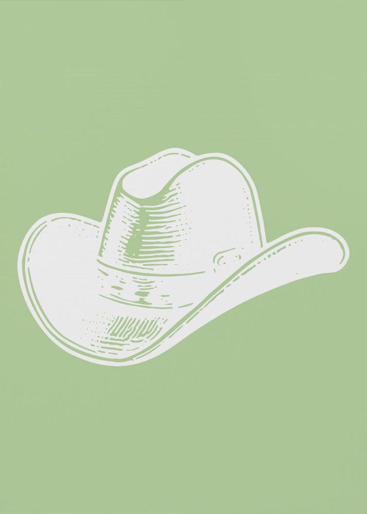 Chapeau de cowboy vert sauge | Tableaux sur Toile