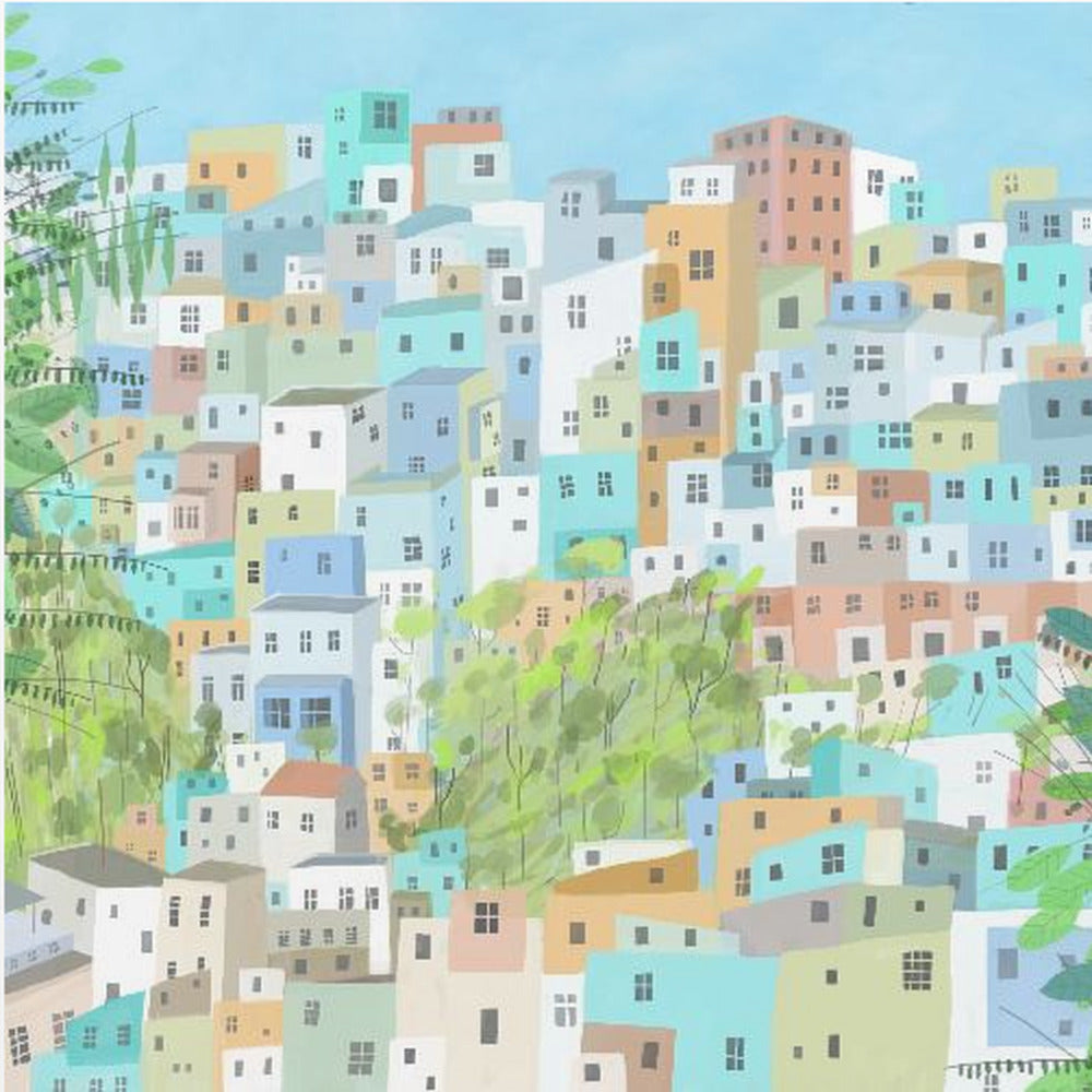 Utsikt över takåsarna i Rio de Janeiro av konstnären Carla Daly | Canvas
