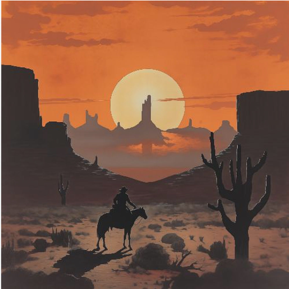 Auringonlaskun cowboy | Canvastaulut