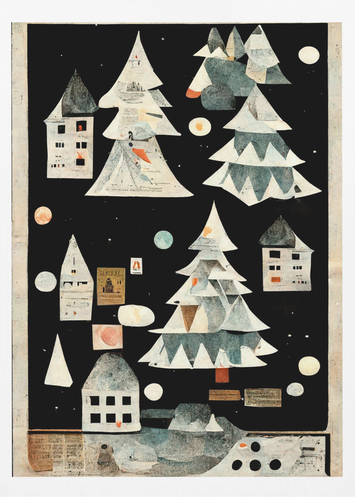 A Paper Village At Night | Poster