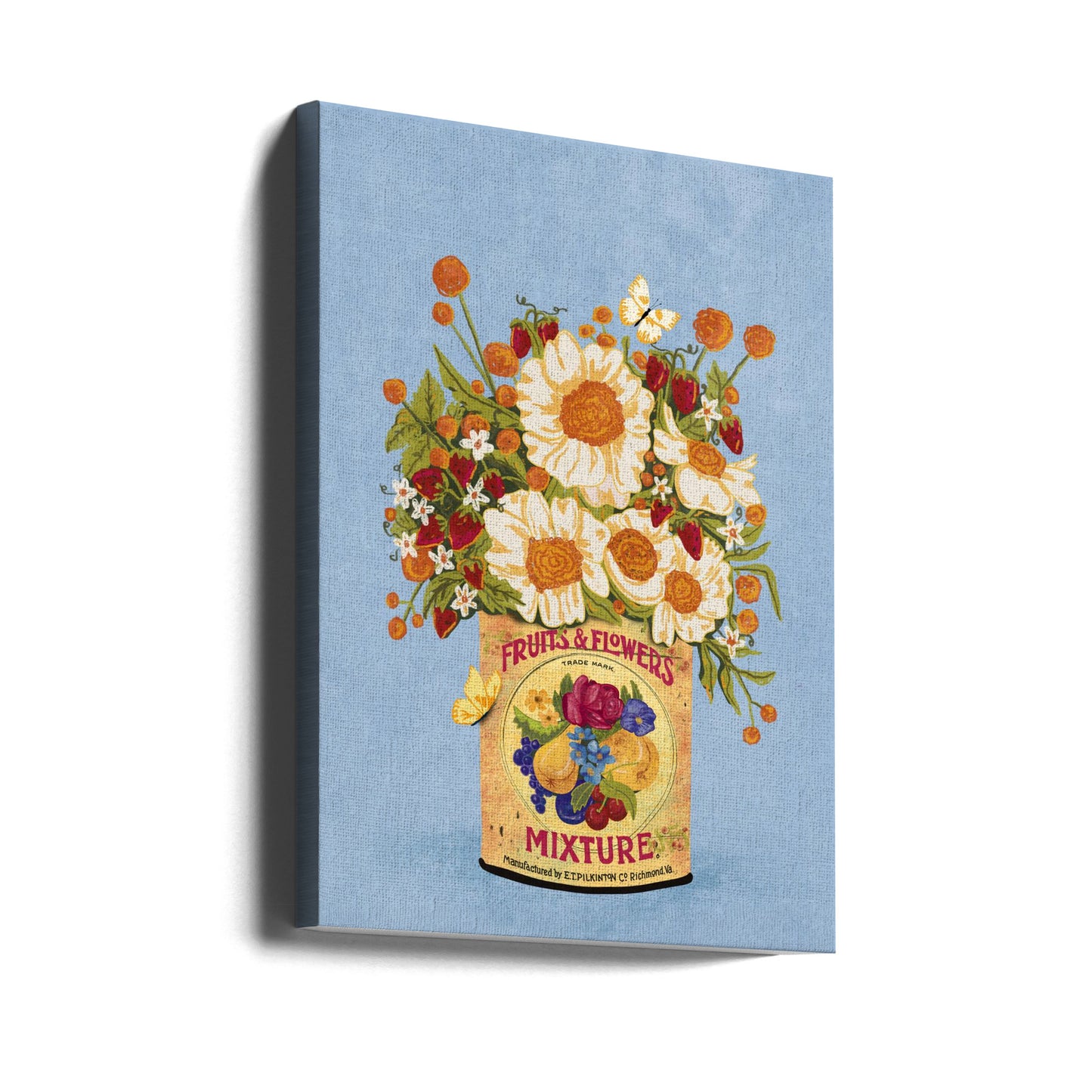 Blumen in einer Vintage-Teedose | Leinwand-Bilder