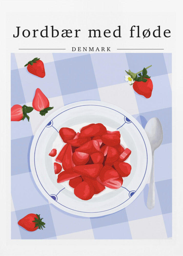 Strawberry with cream - Denmark | Poster