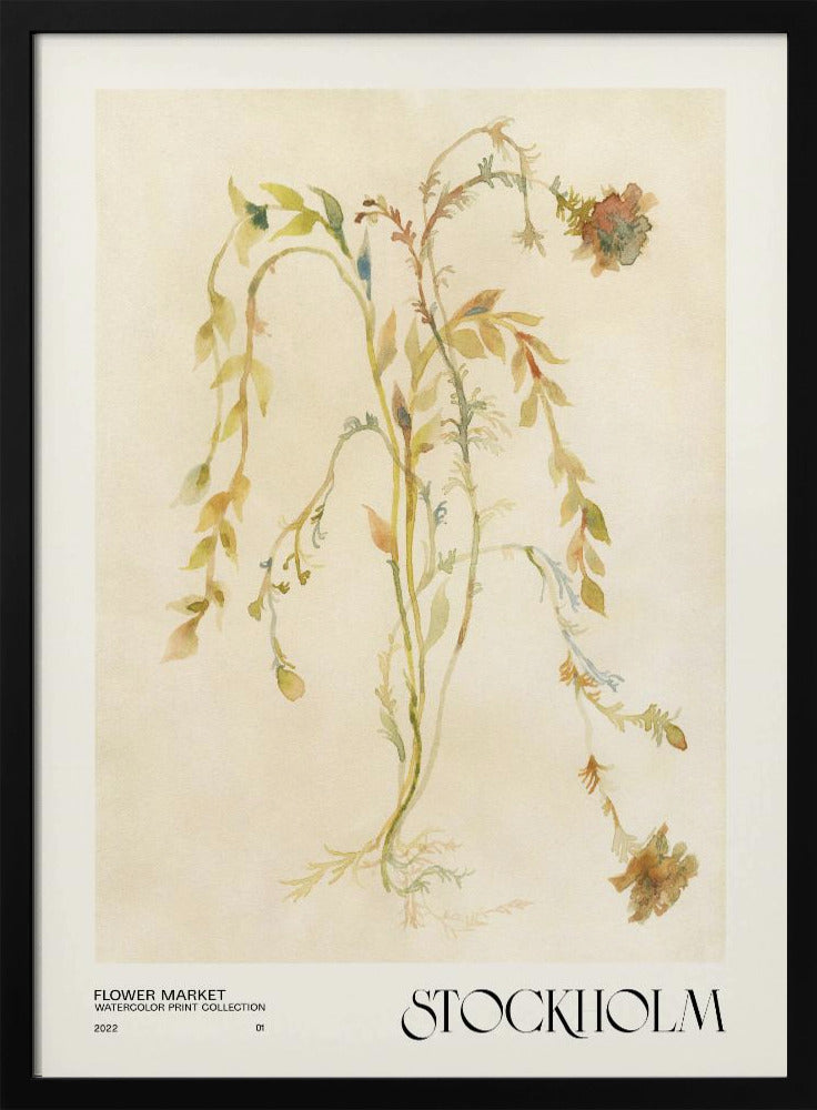 Akvarelltrycksamling. Blomstermarknad - Stockholm | Poster