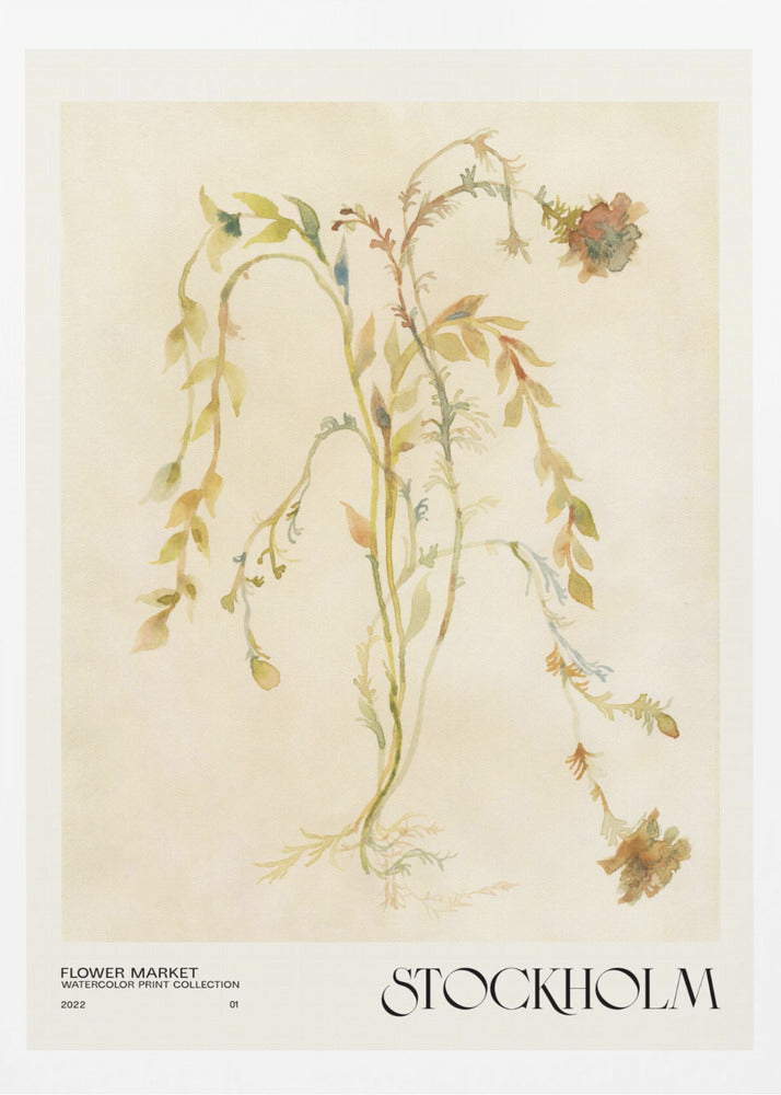 Akvarelltrycksamling. Blomstermarknad - Stockholm | Poster