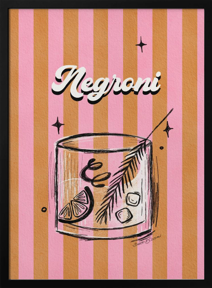 Negroni Drink auf Streifen | Poster