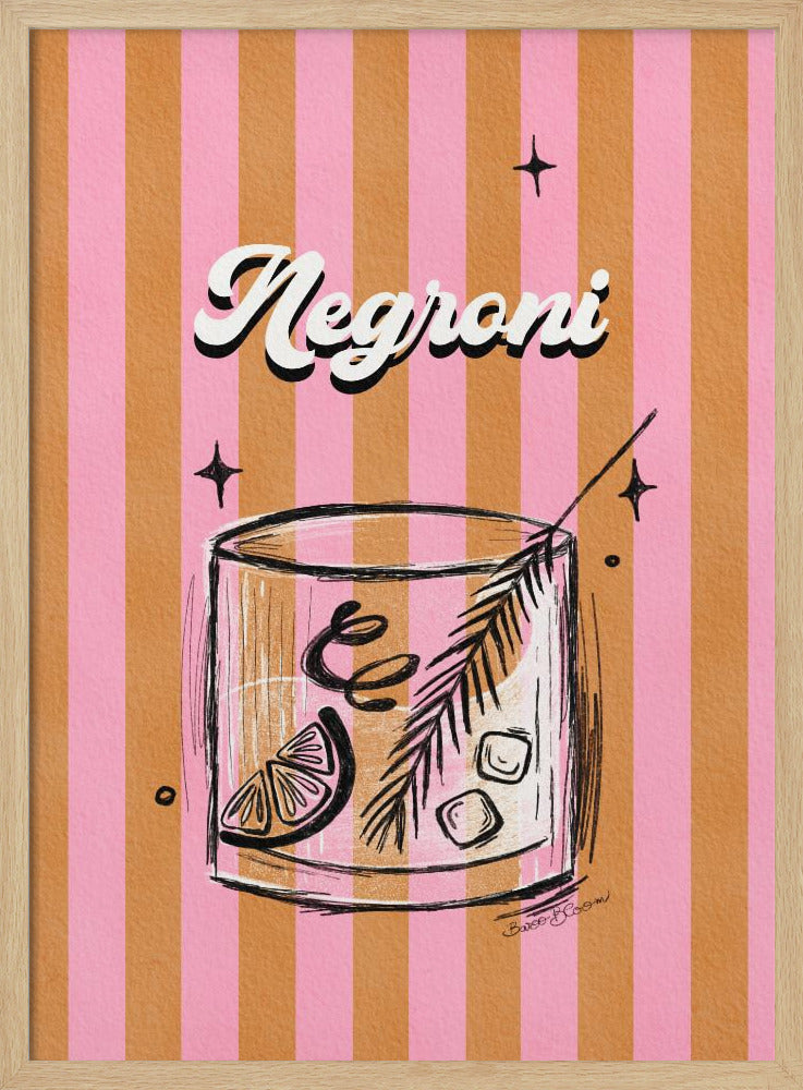 Negroni Drink auf Streifen | Poster