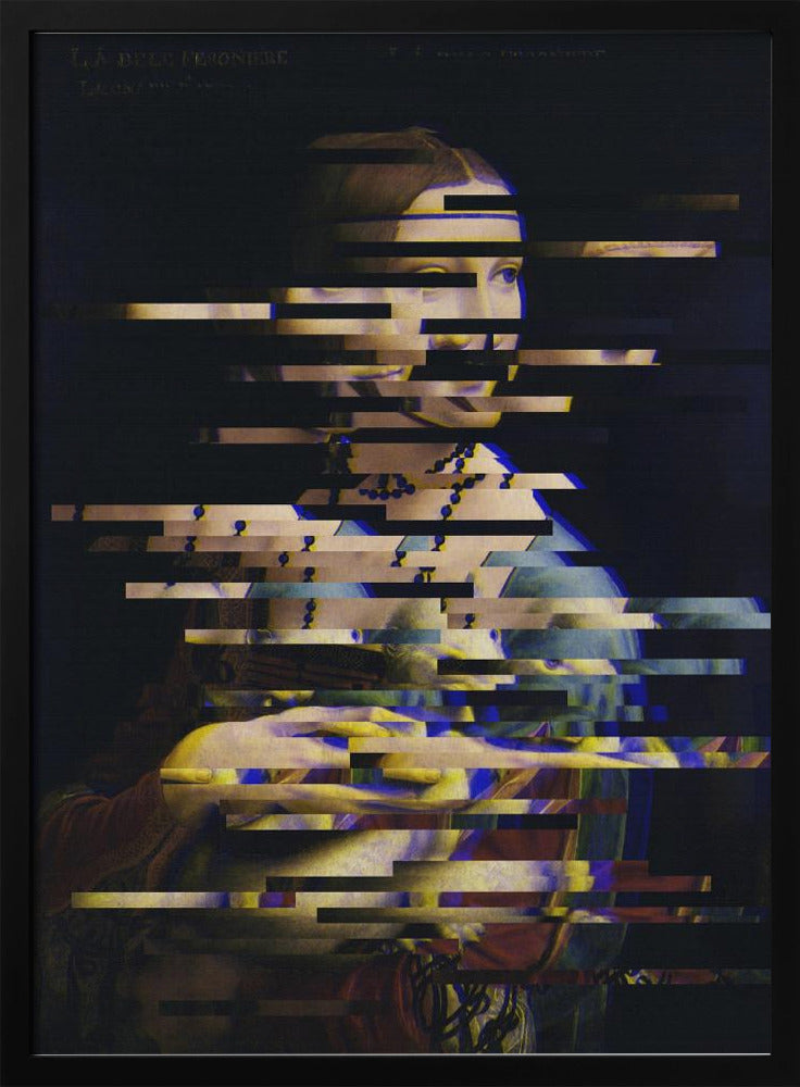 Glitched Leonardo da Vinci&#039;s Lady with an Ermine | Poster