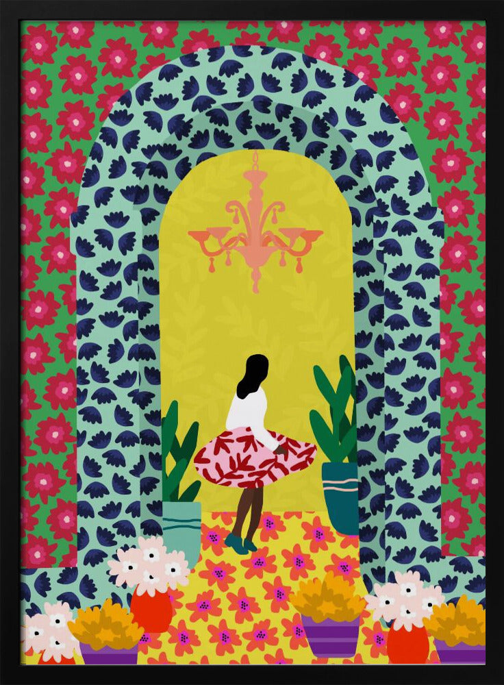 Blommig portalflicka | Poster