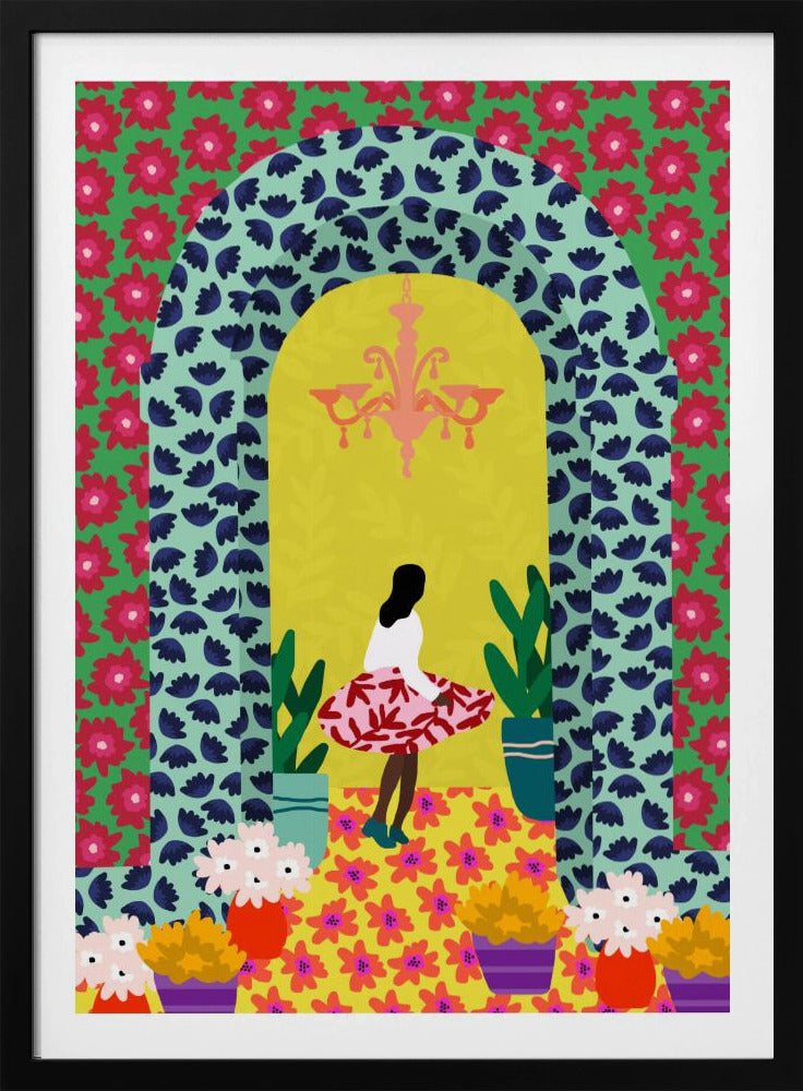 Blommig portalflicka | Poster