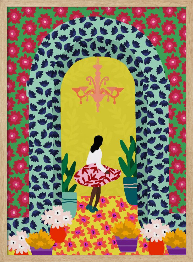 Blommig portalflicka | Poster