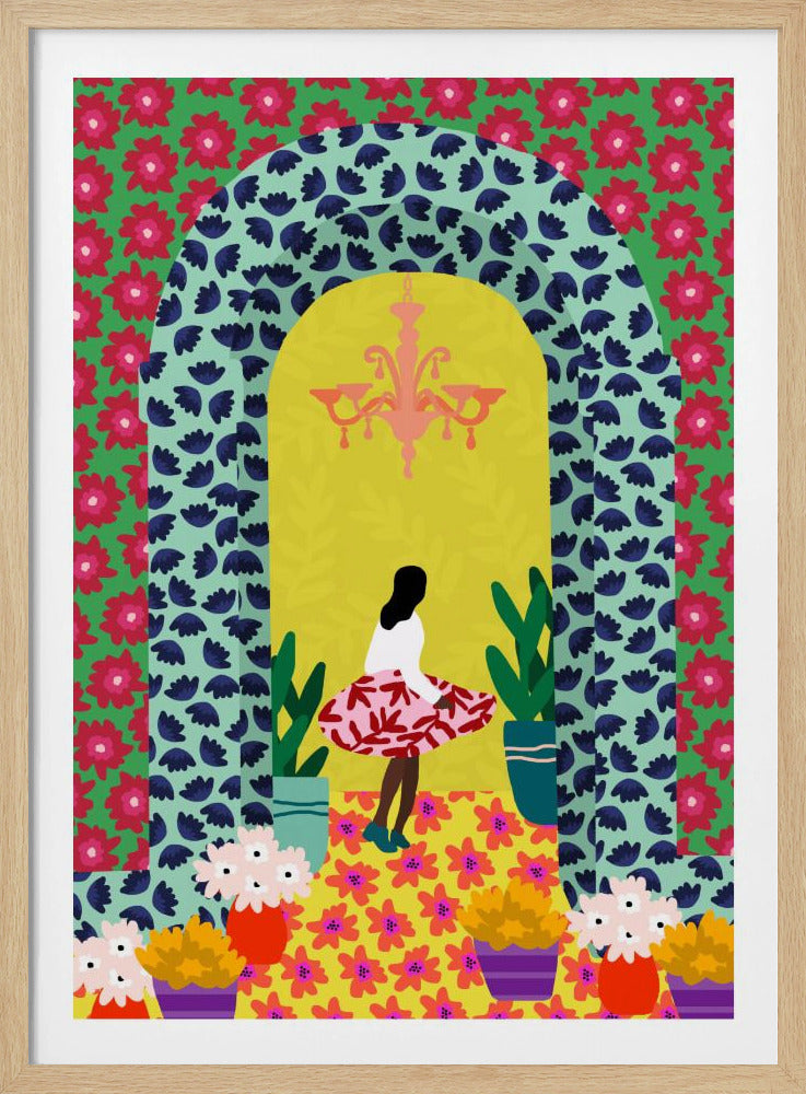 Blommig portalflicka | Poster