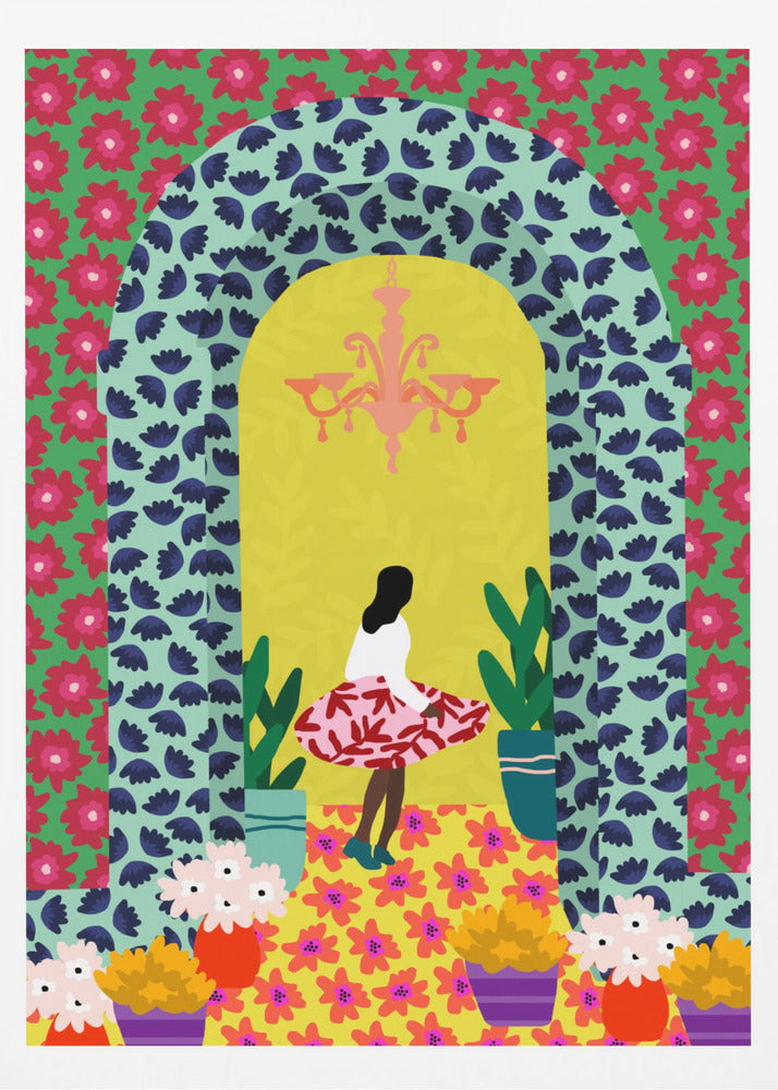 Blommig portalflicka | Poster