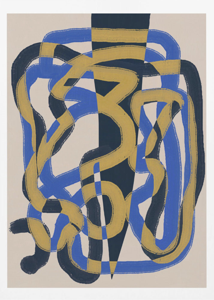 Abstract line deco blue and yellow | Poster