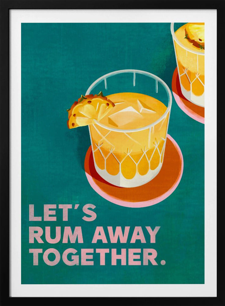 Rum Away Beach Bar Cocktail Kunst | Poster
