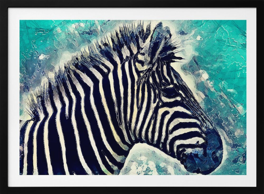 Animal Zebra Watercolor Animal Art | Poster