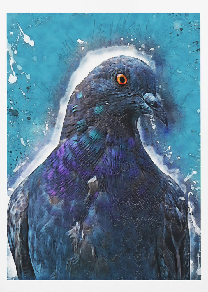Djur Duva Fågel Akvarell Djurkonst | Poster