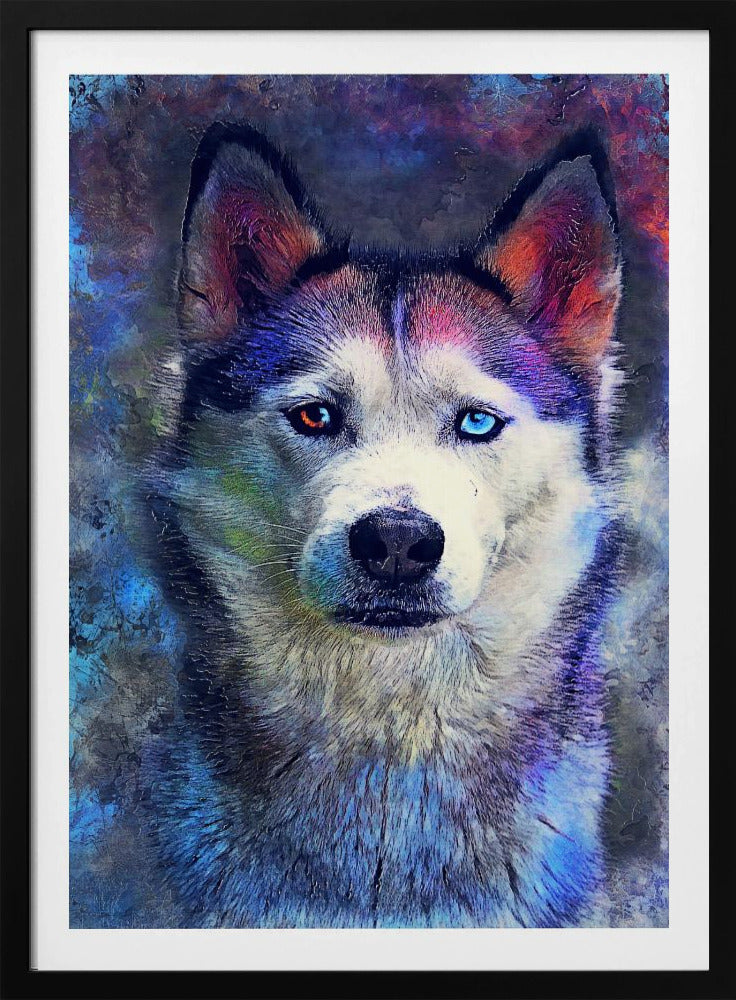 Djur Hund Husky Akvarell Djurkonst | Poster